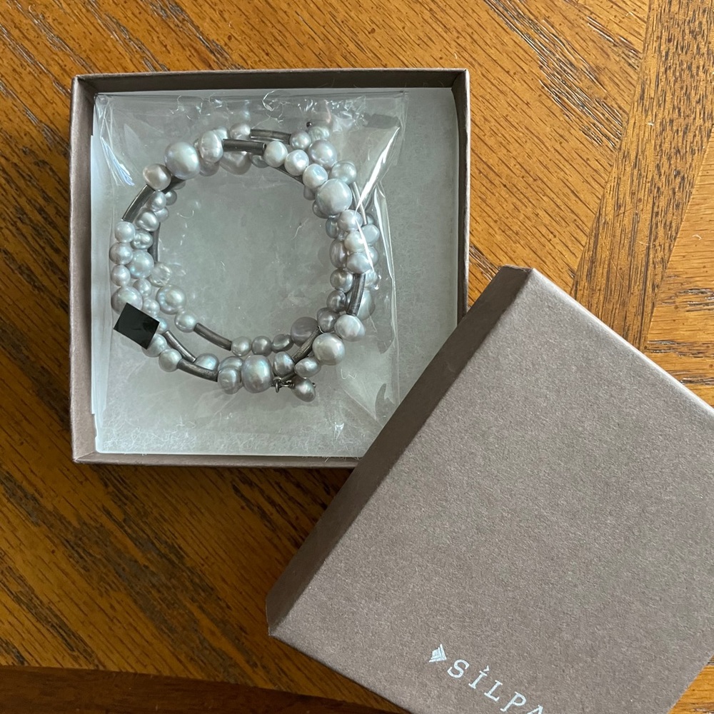 Silpada Gray Pearl "Wrap It Up" Bracelet  B2184